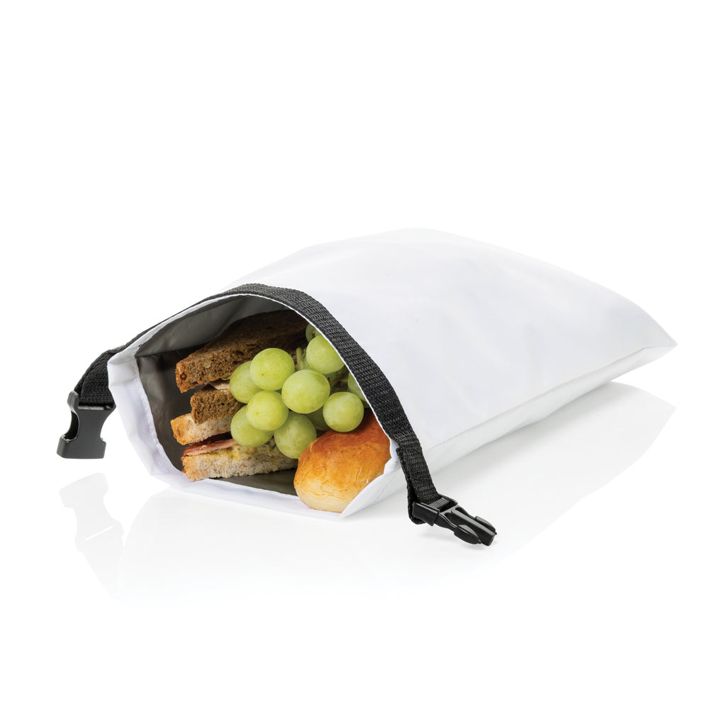 Snackstrap faltbarer Lunchbag aus AWARE™ rPET 30 x 20cm – weiß