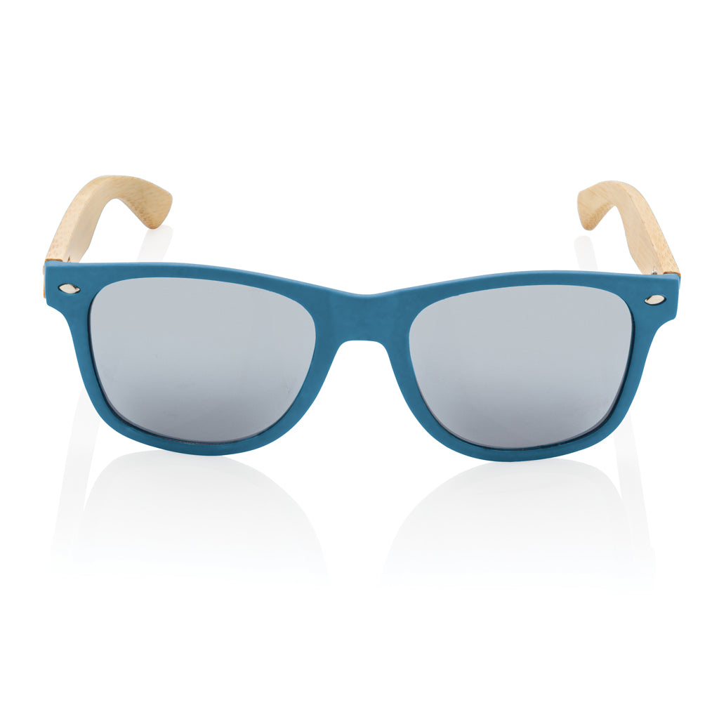 Sonnenbrille aus Bambus und RCS recyceltem Kunststoff – blau