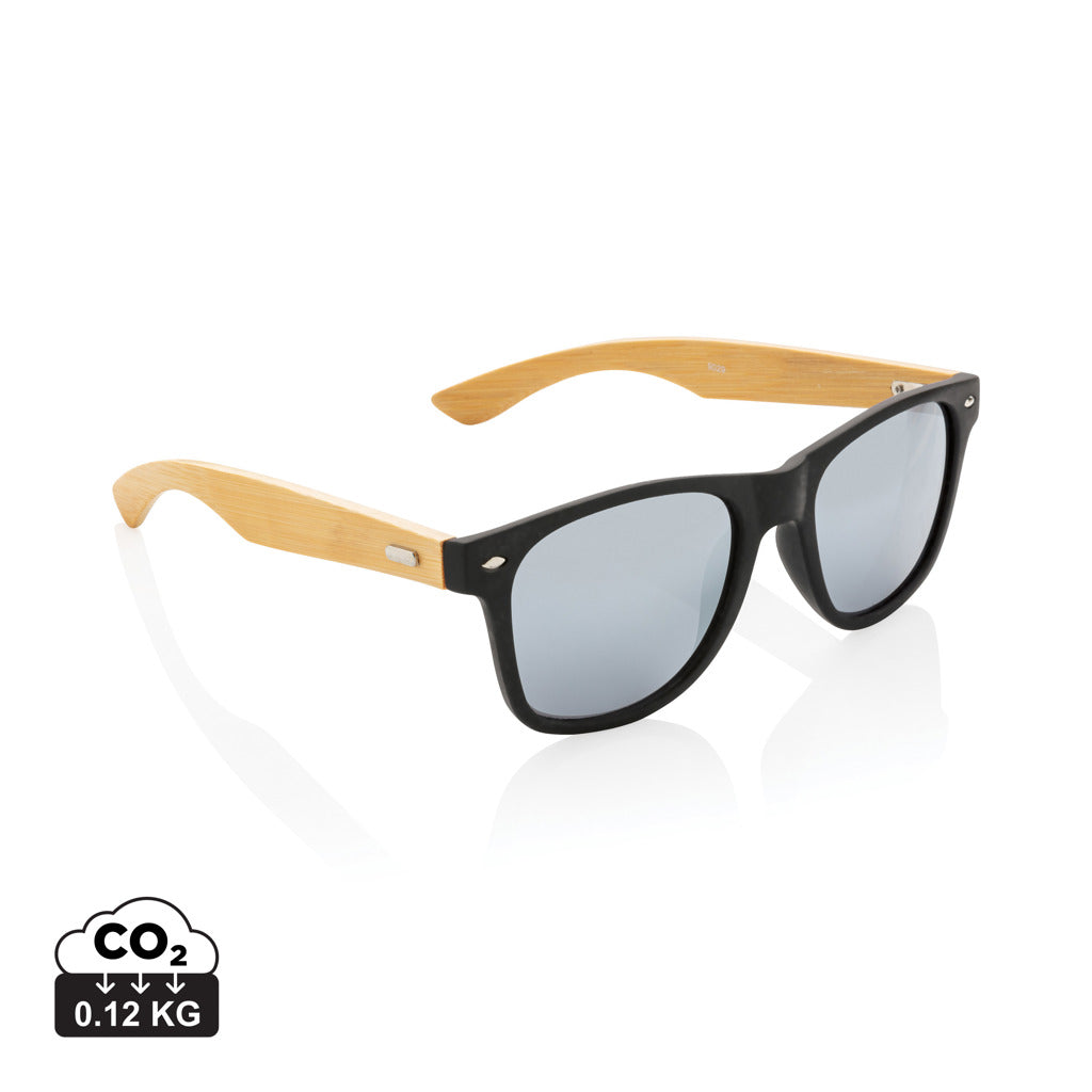 Sonnenbrille aus Bambus und RCS recyceltem Kunststoff – schwarz