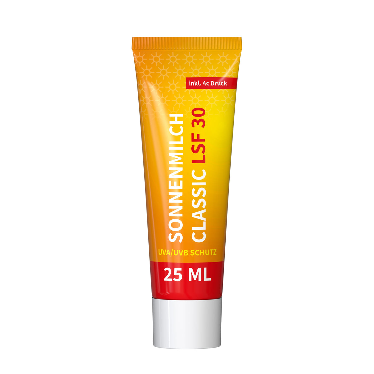 Sonnenmilch LSF 30 25 ml Tube vollflächig bedruckt
