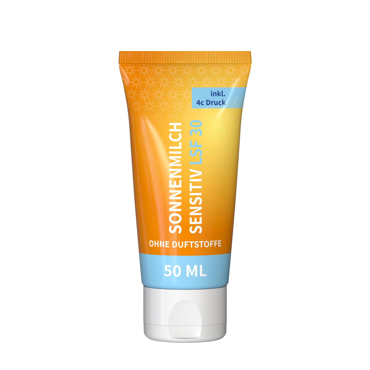 Sonnenmilch sensitiv LSF 30 50 ml Tube vollflächig bedruckt