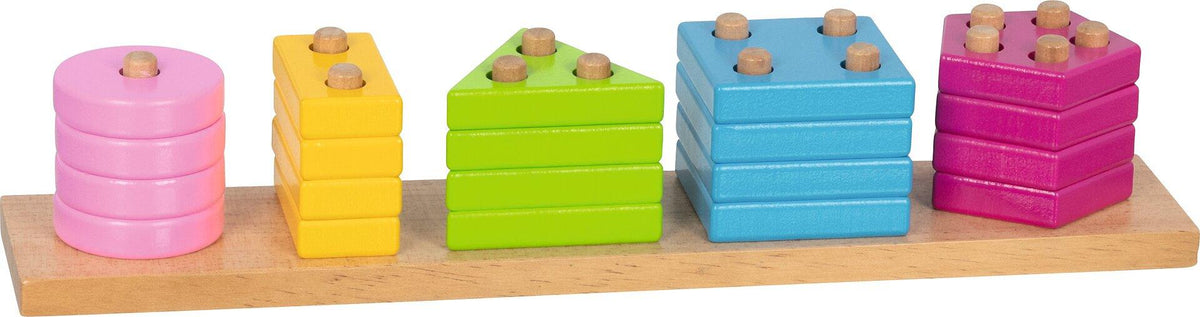 Sortierspiel Formen und Farben mit Zapfen aus Holz