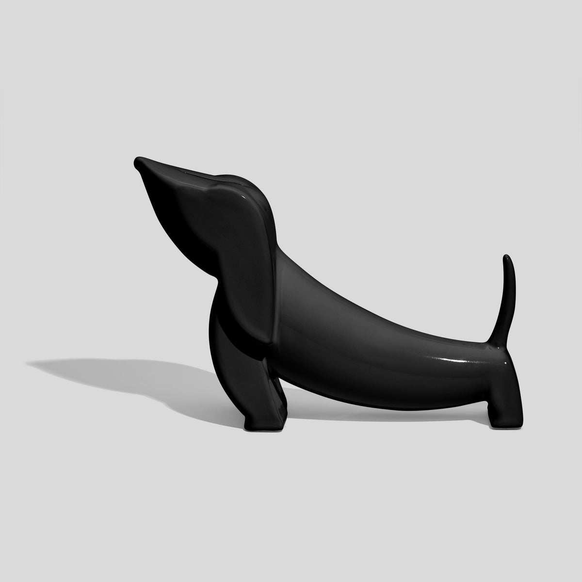 Spardose in Dackelform 22 cm lang – Schwarz