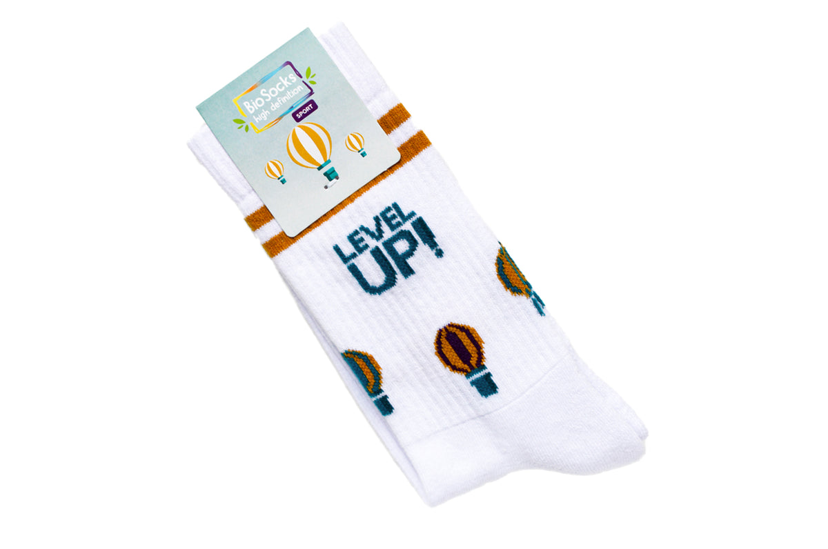 Sportsocken aus Baumwolle und Polyamid mit eingestricktem Motiv