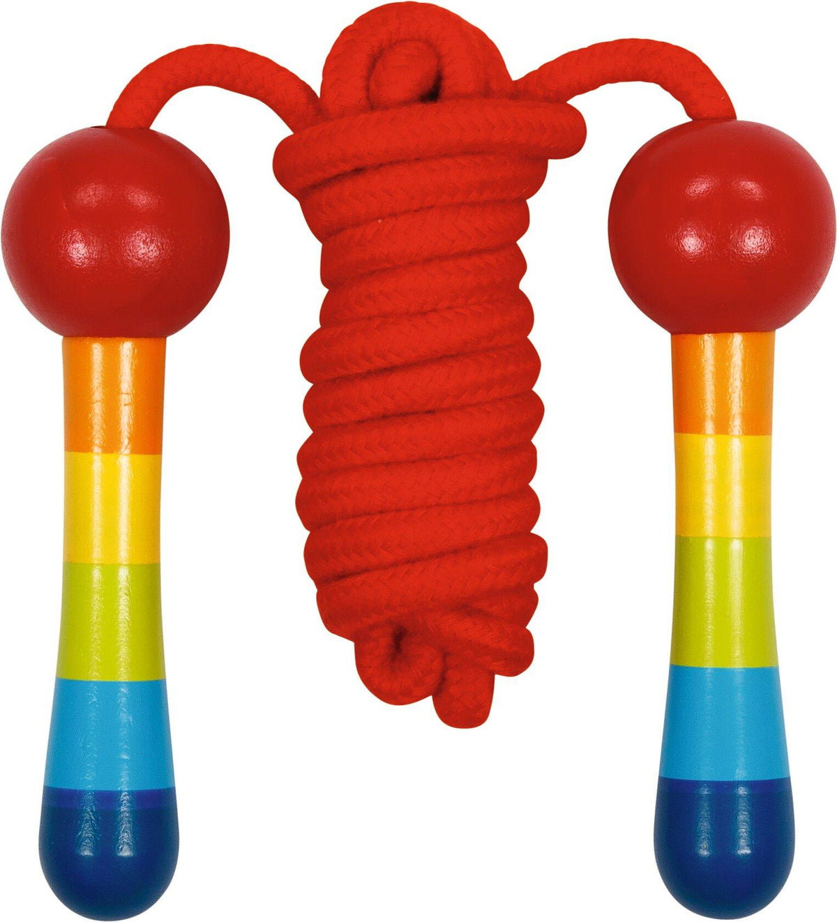 Springseil Regenbogen mit bunten Griffen von goki