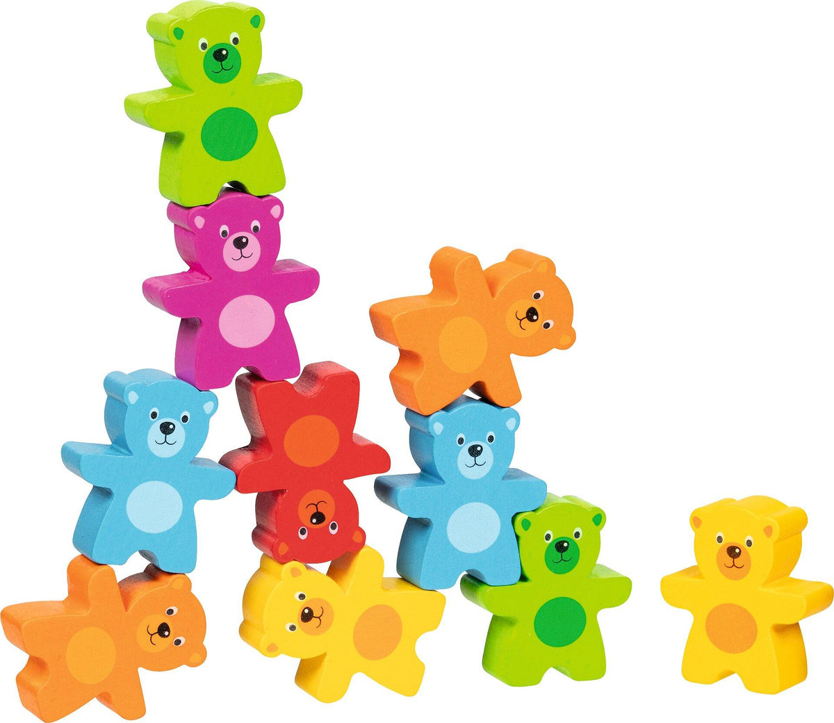 Stapelspiel Bunte Bärenbande mit 18 Holzbären – weitere Ansicht