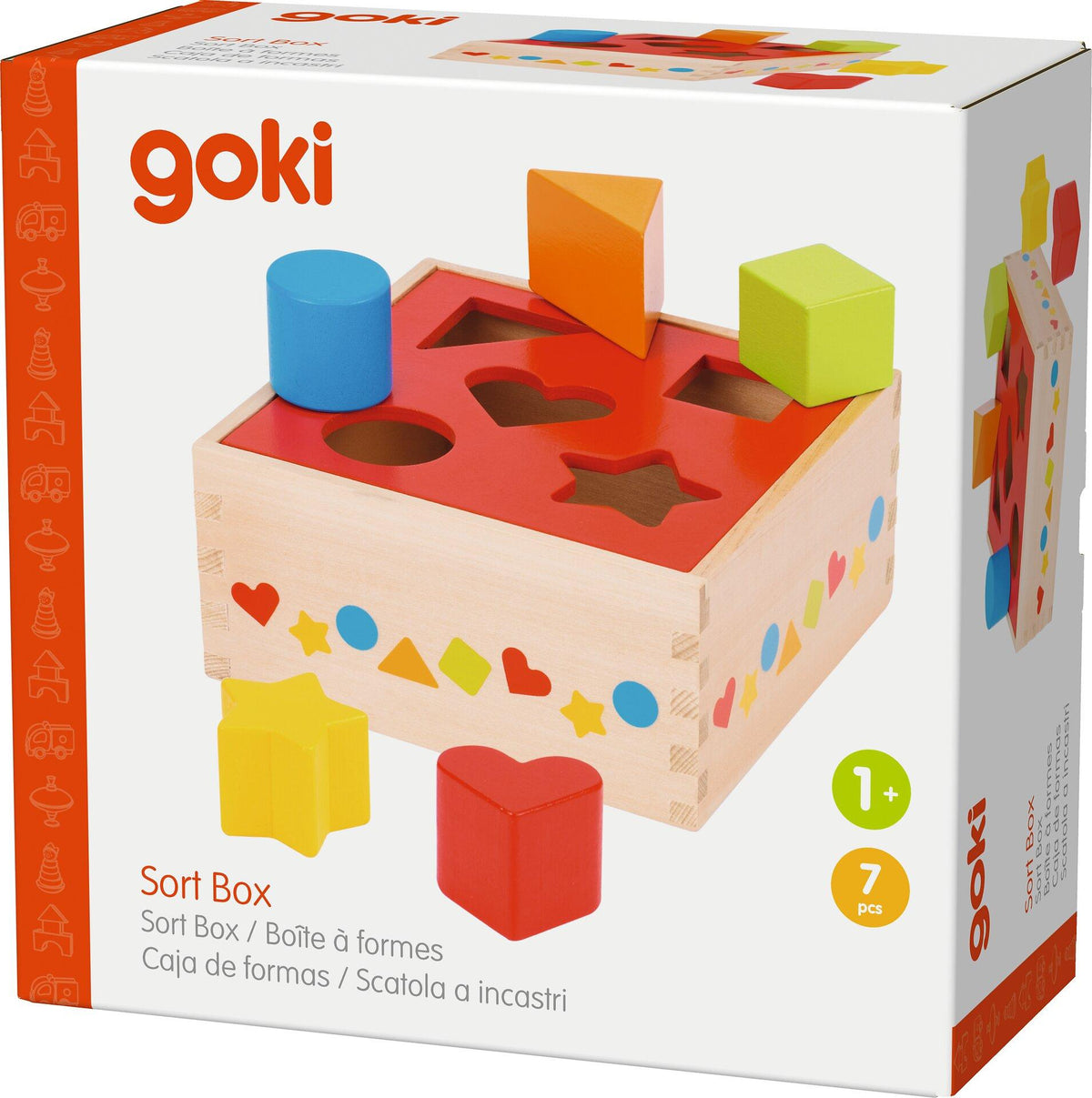 Steckbox goki basic mit Herz, Stern und Kreis – Verpackung