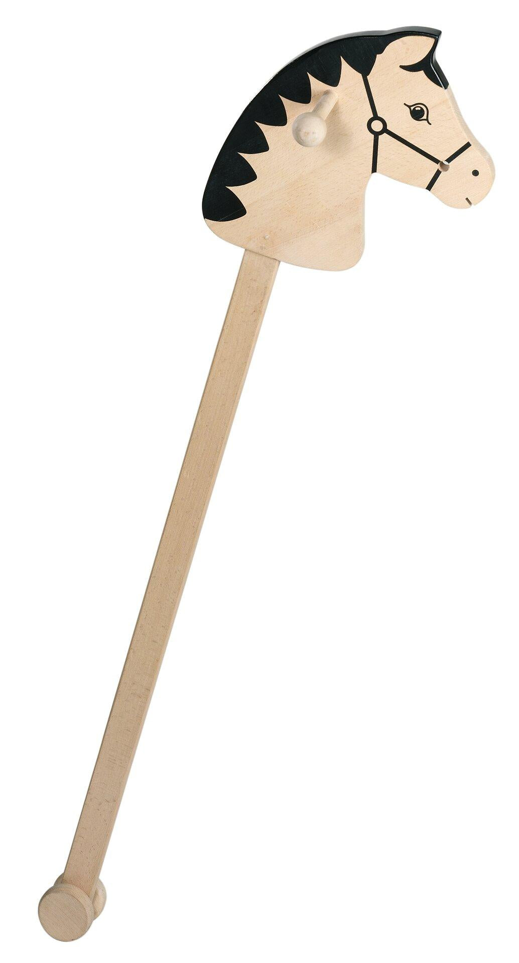 Steckenpferd Callu aus Buchenholz mit schwarzer Mähne