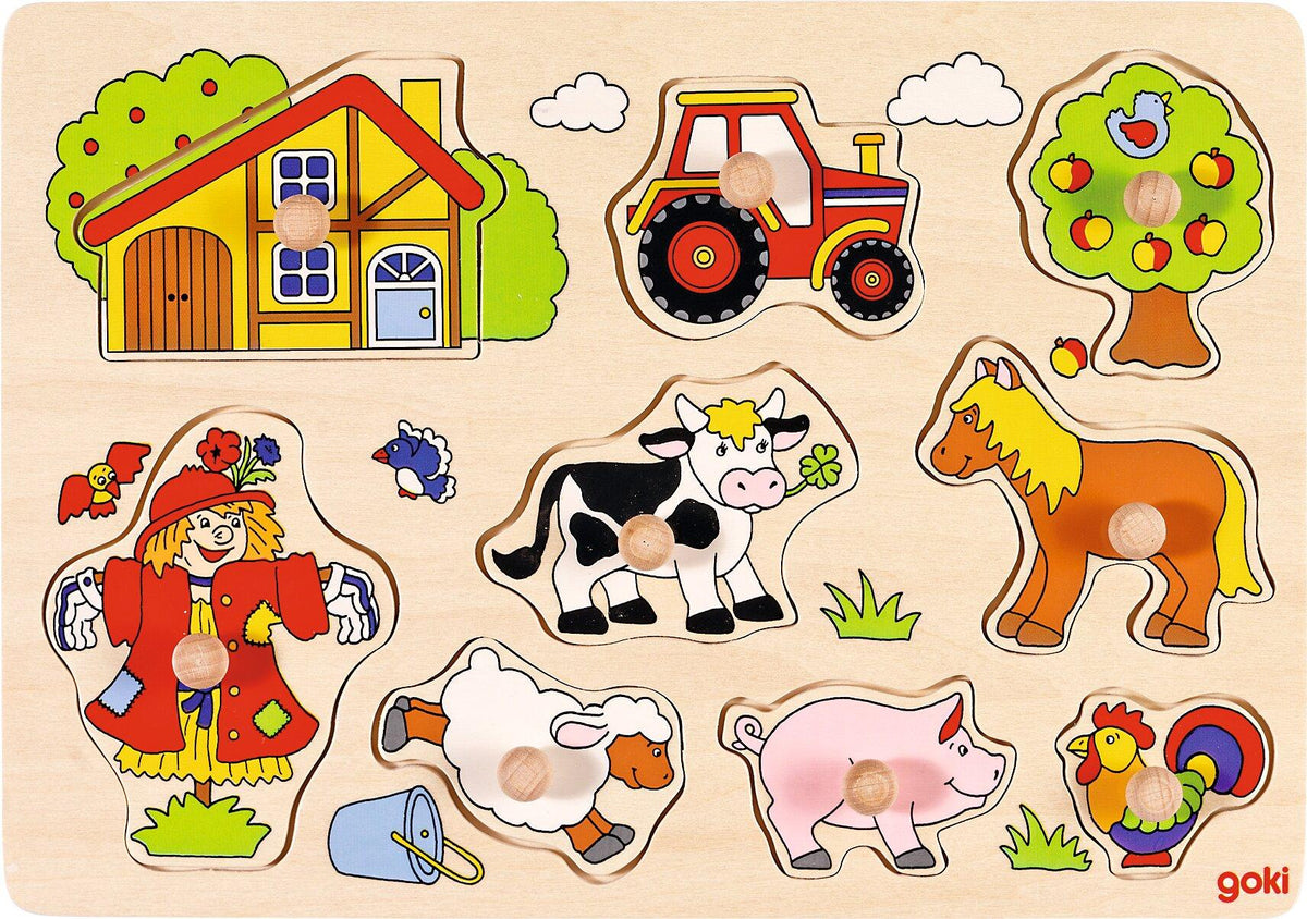 Steckpuzzle Bauernhof VI mit Vogelscheuche