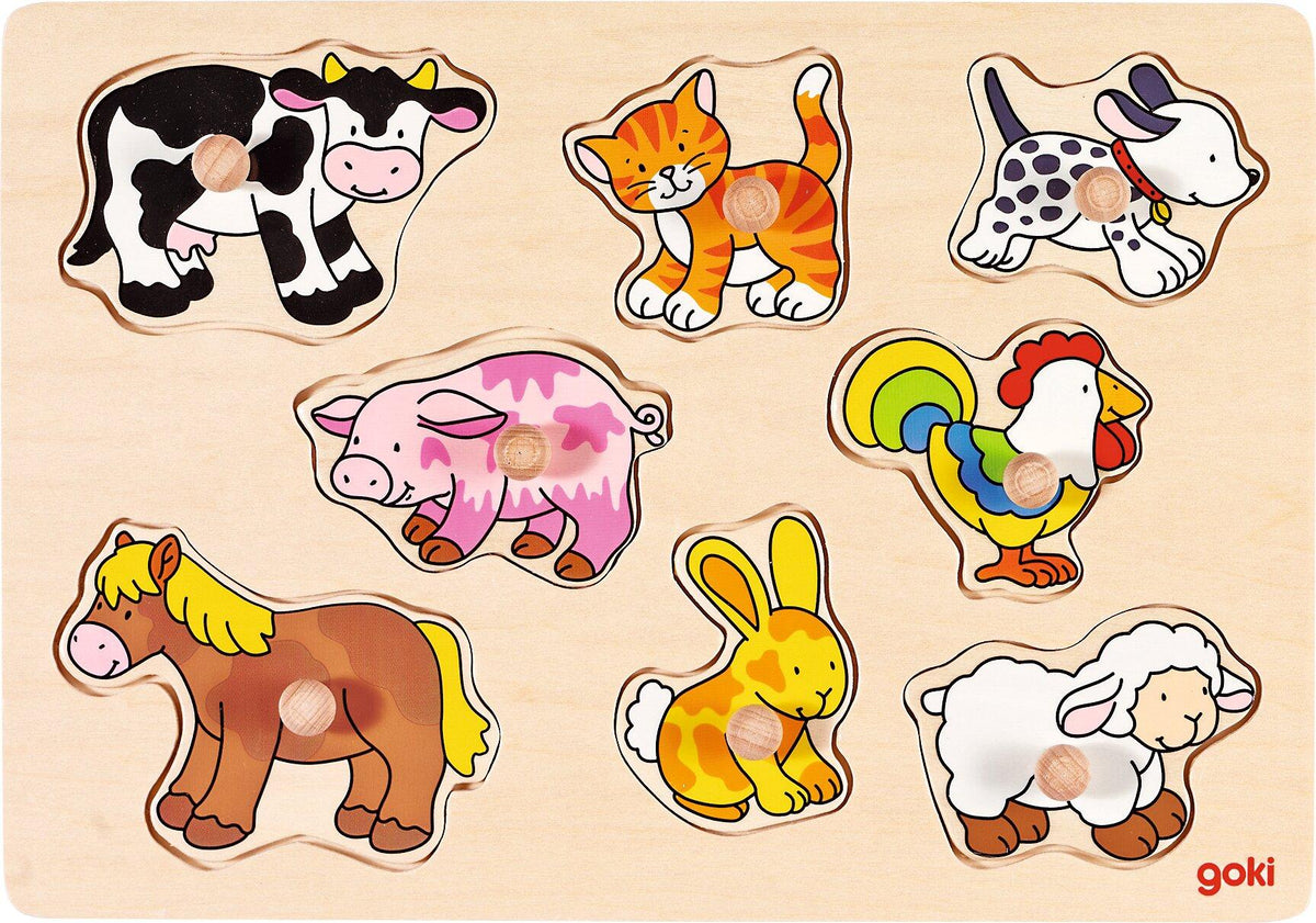 Steckpuzzle Bauernhof VII mit Pony und Kätzchen – Ansicht