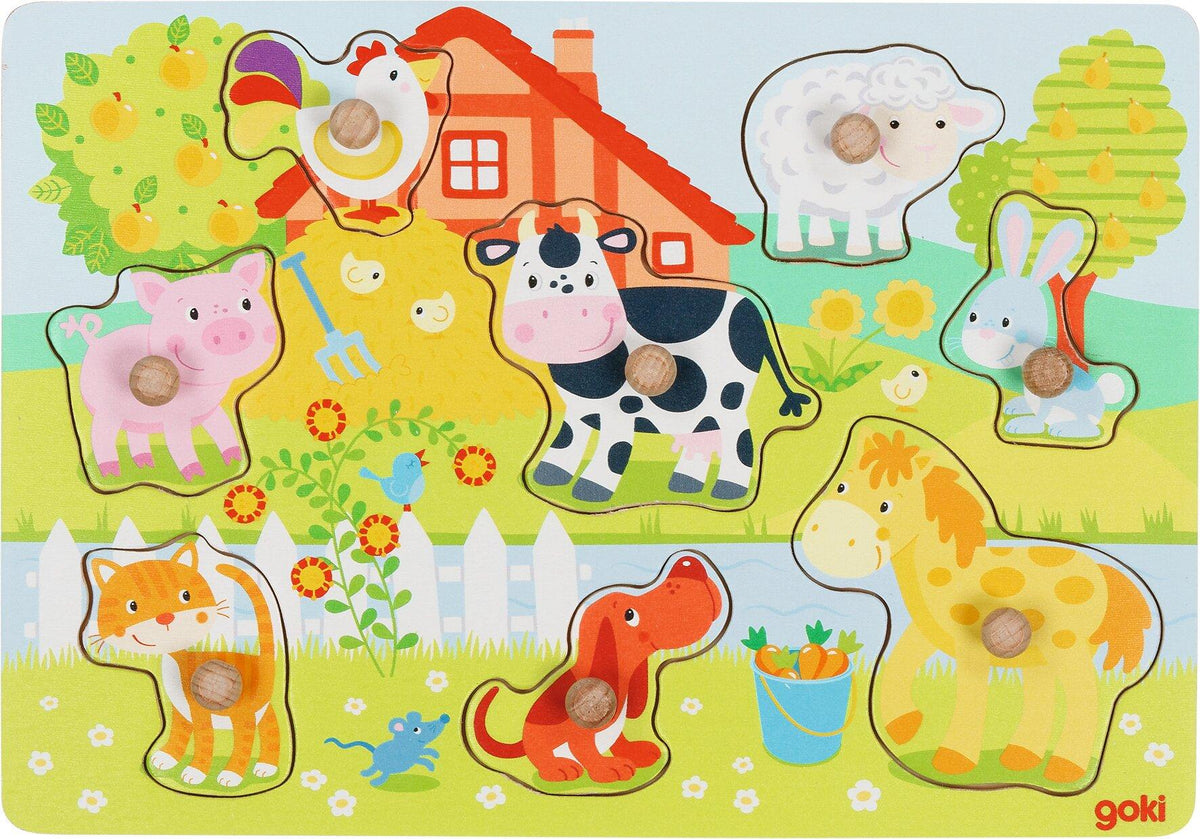 Steckpuzzle Bauernhoftiere mit Schaf, Pferd und Hund – Ansicht