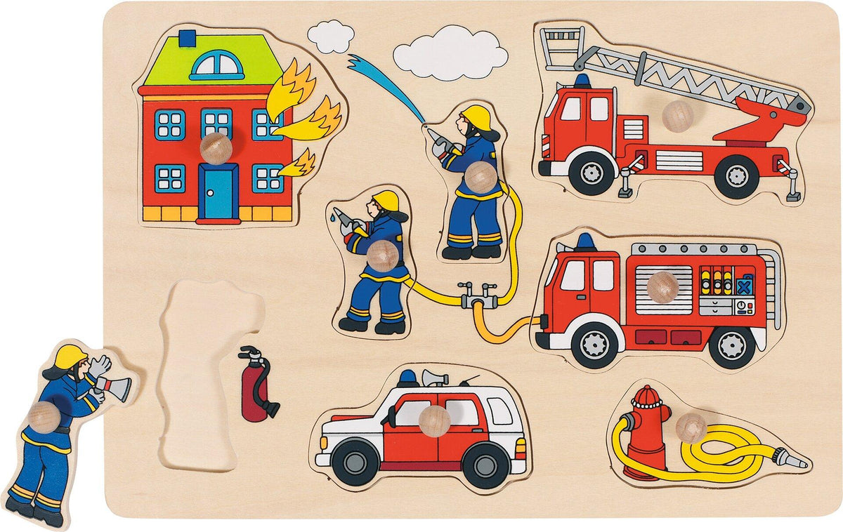 Steckpuzzle Feuerwehr mit Löschzug und Hydrant