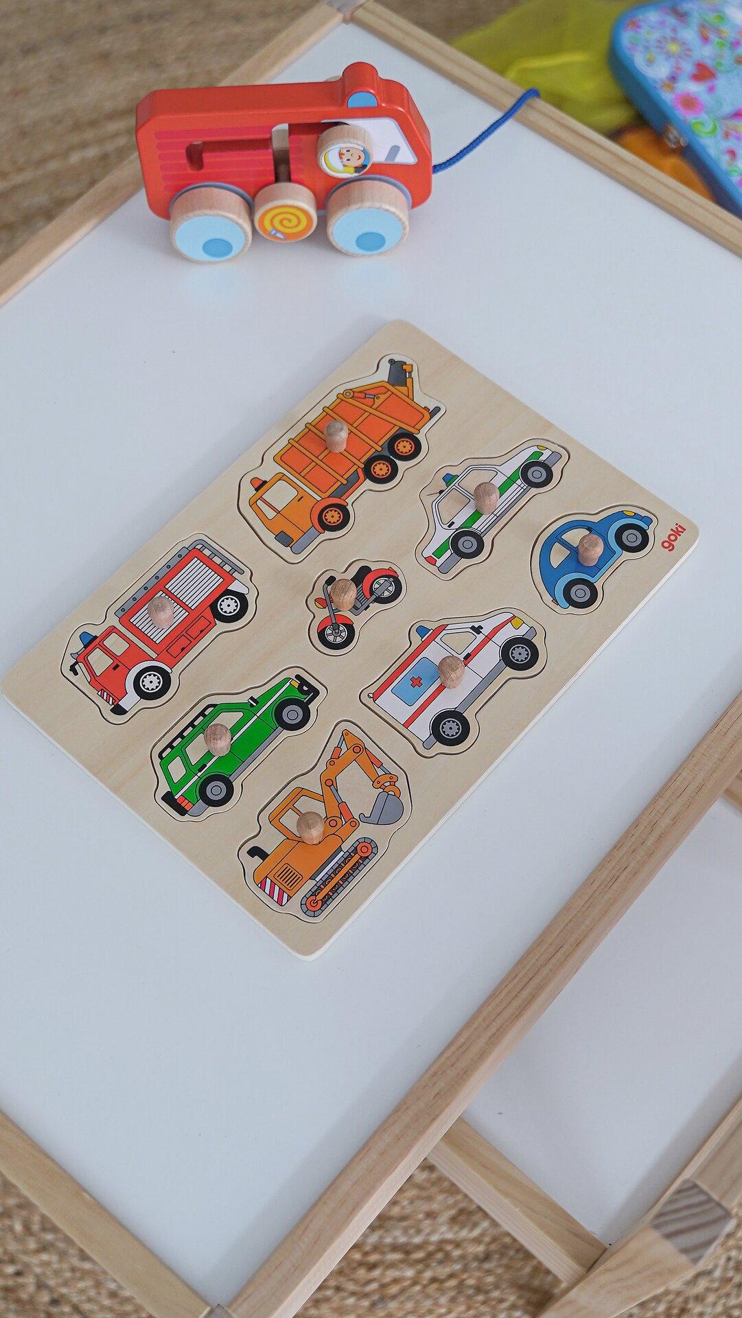 Steckpuzzle Verkehrsmittel mit Polizei und Krankenwagen – weitere Ansicht