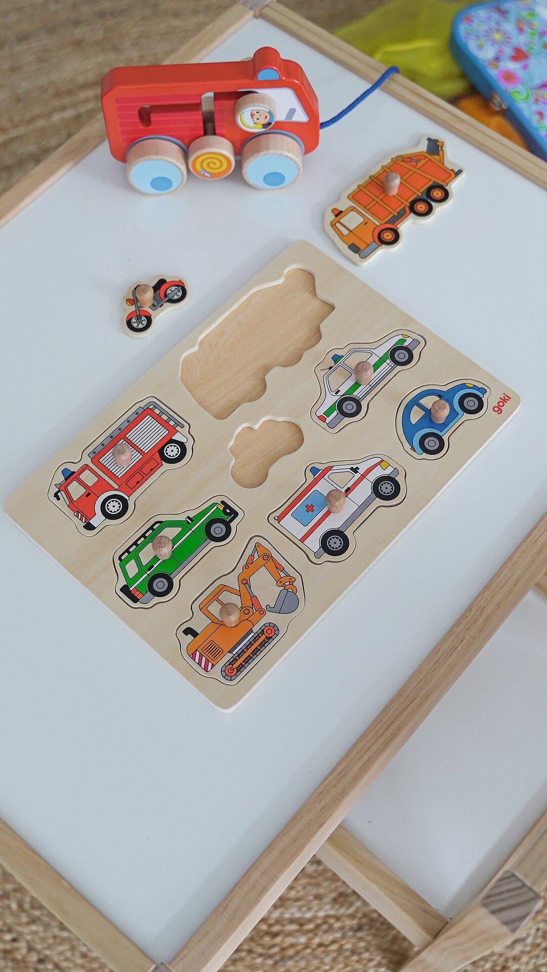 Steckpuzzle Verkehrsmittel mit Polizei und Krankenwagen – weitere Ansicht