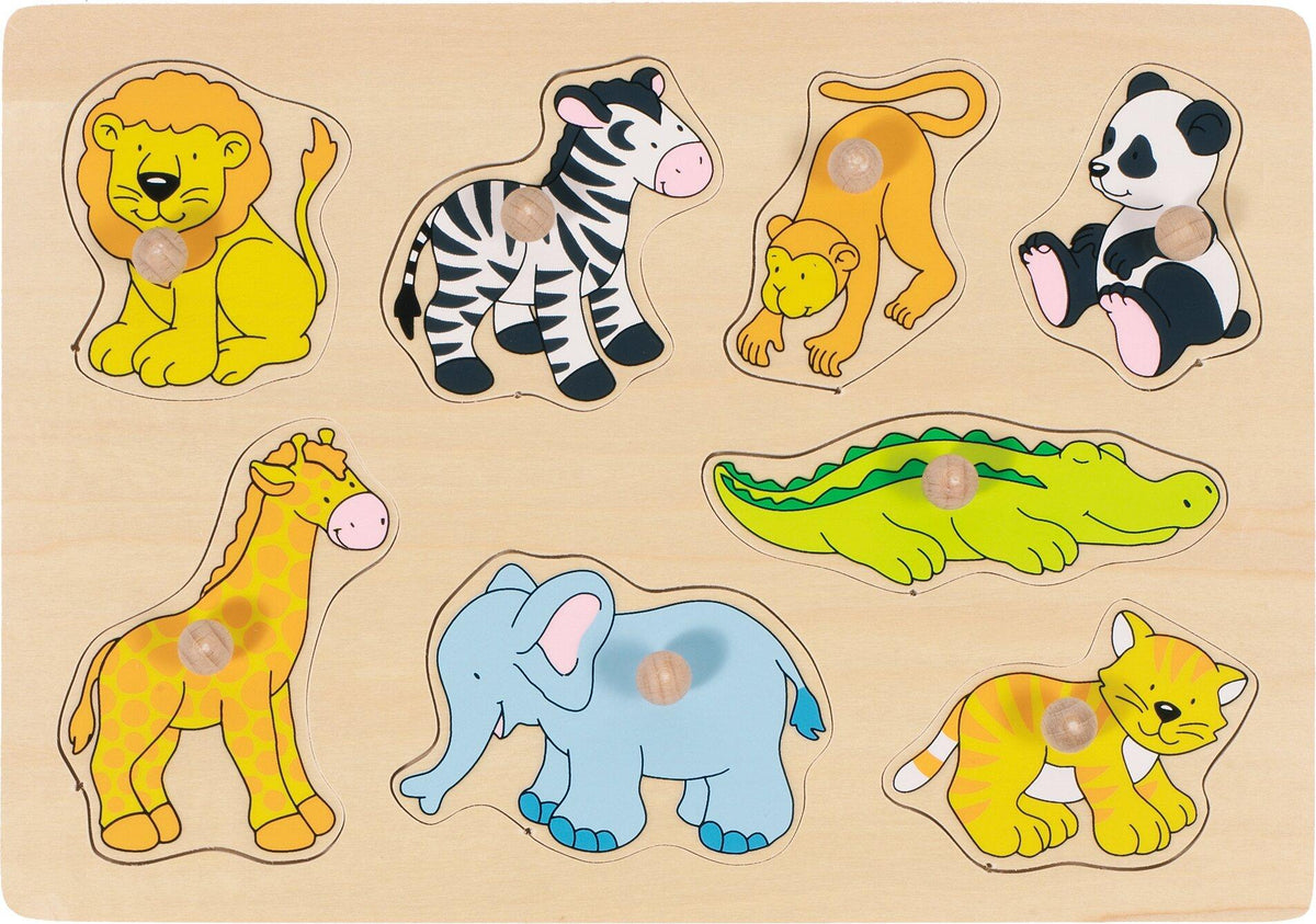 Steckpuzzle Zootiere mit Löwe, Panda und Krokodil