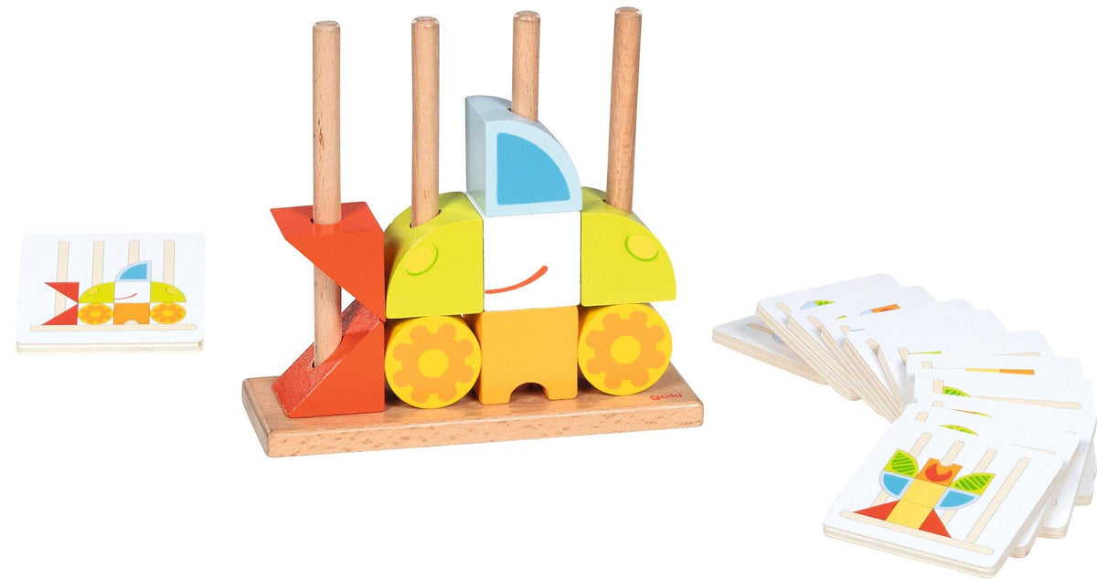 Steckspiel Vario mit 12 Vorlagekärtchen und Holzbausteinen – weitere Ansicht
