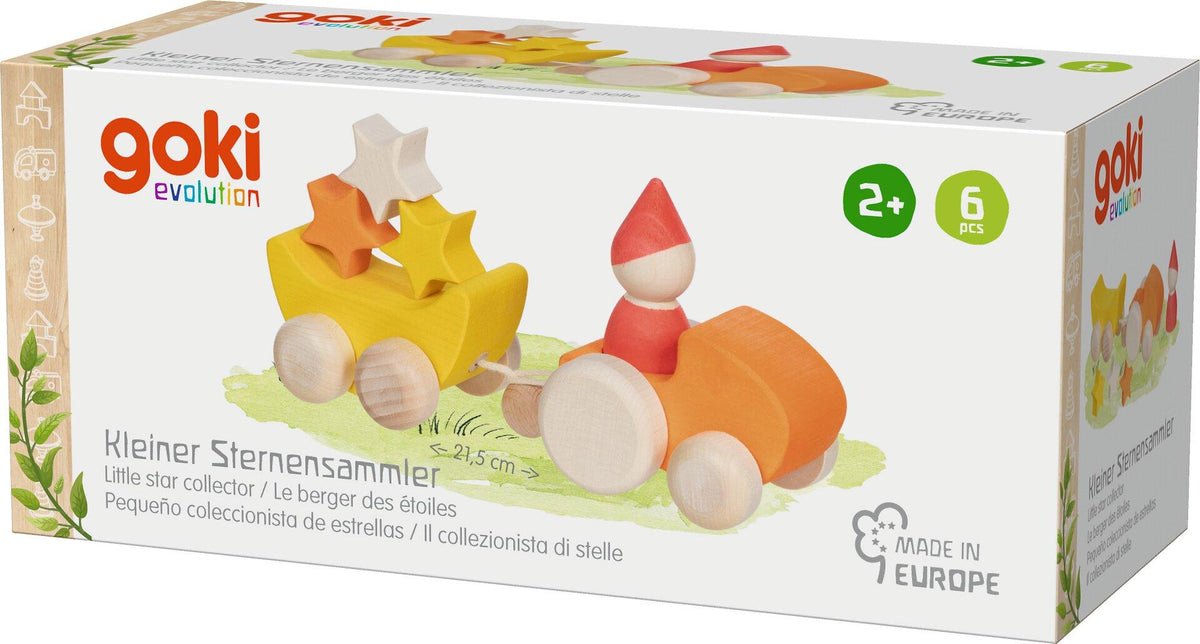 Sternensammler Holzset mit Mondwagen und Sternen – Dritte Ansicht