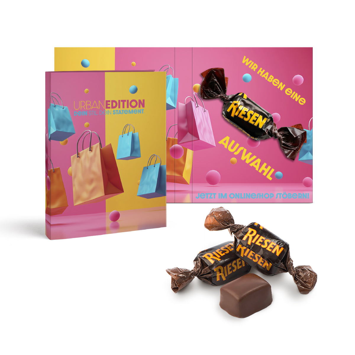 Storck Riesen Bonbon in bedruckter Werbeklappkarte