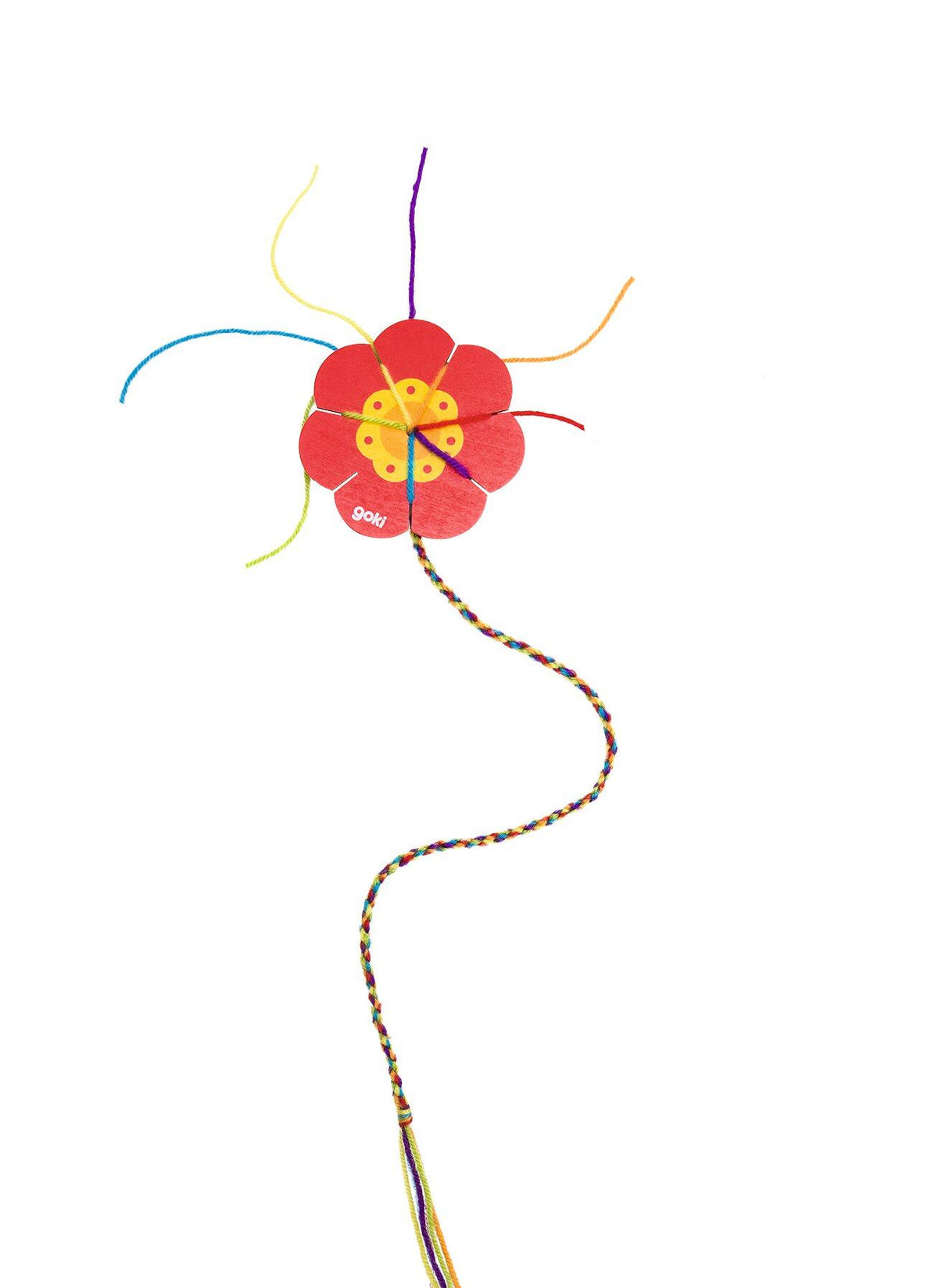 Strickklee und Strickblume aus Holz mit sieben Fäden – Ansicht