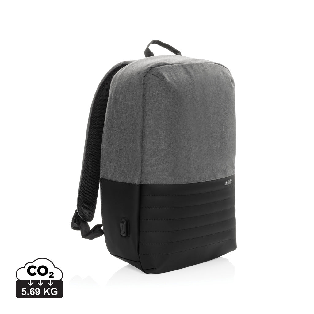 Swiss Peak AWARE™ Anti-Theft-RFID 15.6"-Laptop-Rucksack – grau