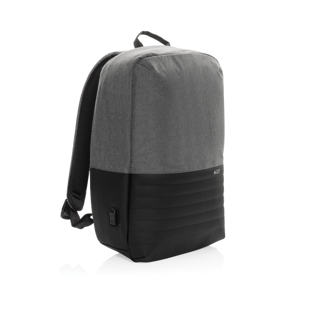 Swiss Peak AWARE™ Anti-Theft-RFID 15.6"-Laptop-Rucksack – grau