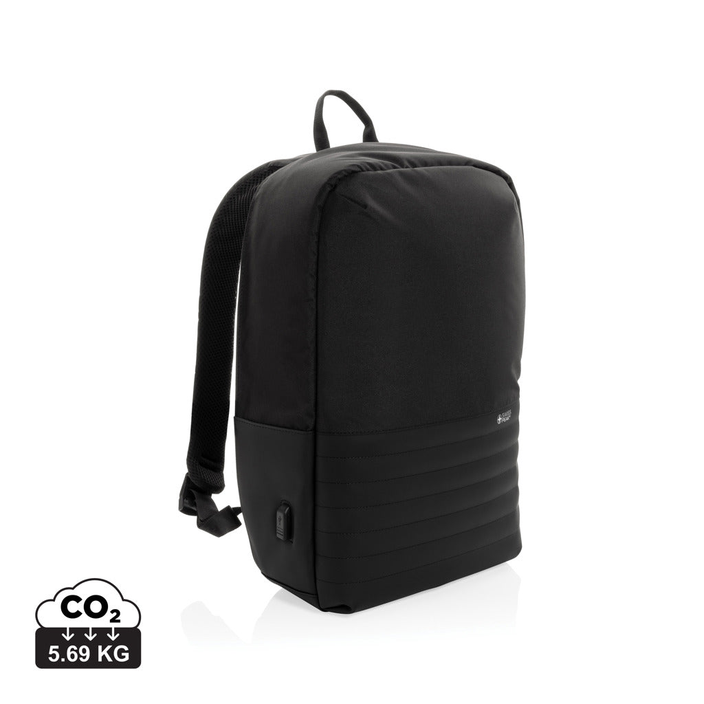 Swiss Peak AWARE™ Anti-Theft-RFID 15.6"-Laptop-Rucksack – schwarz