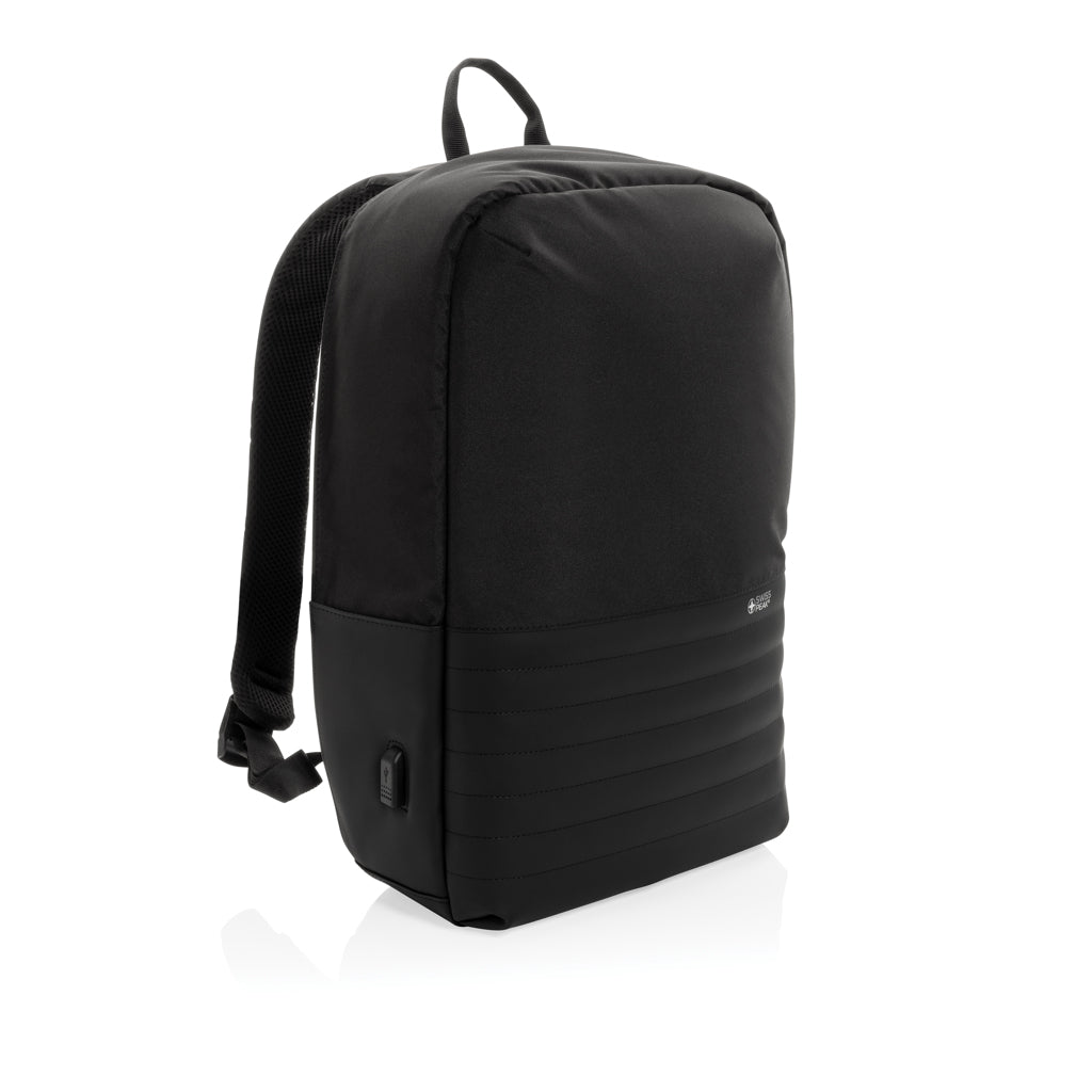 Swiss Peak AWARE™ Anti-Theft-RFID 15.6"-Laptop-Rucksack – schwarz