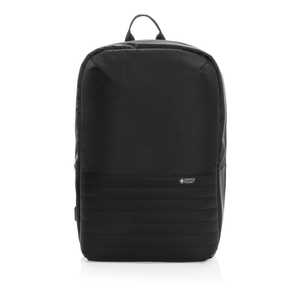 Swiss Peak AWARE™ Anti-Theft-RFID 15.6"-Laptop-Rucksack – schwarz
