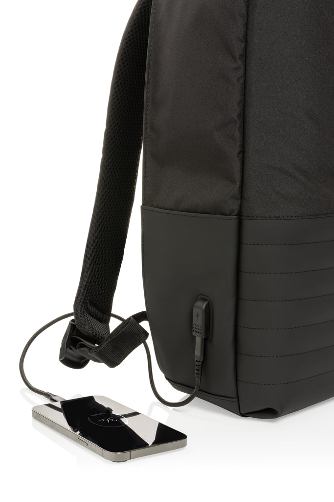 Swiss Peak AWARE™ Anti-Theft-RFID 15.6"-Laptop-Rucksack – schwarz