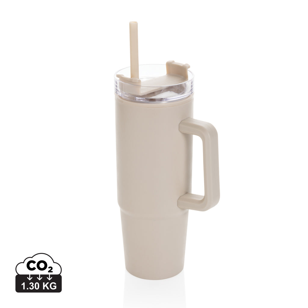 Tana Becher aus RCS recyceltem Kunststoff mit Griff 750ml – beige