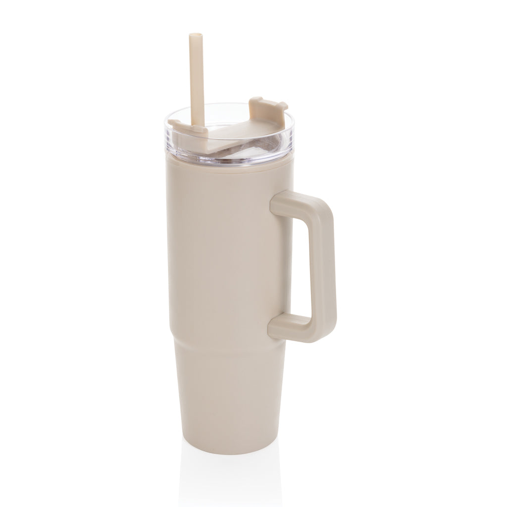 Tana Becher aus RCS recyceltem Kunststoff mit Griff 750ml – beige