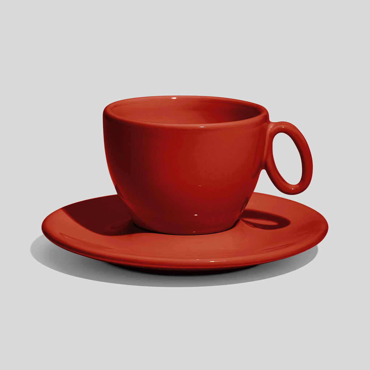 Tasse mit Untertasse 150 ml und ovalem Ringhenkel