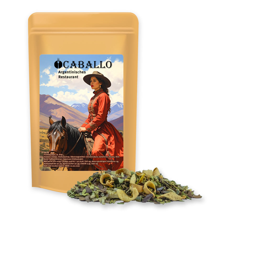 Tee im Standbeutel Mini aus Kraftpapier – Matetee Orange, ca. 15 g