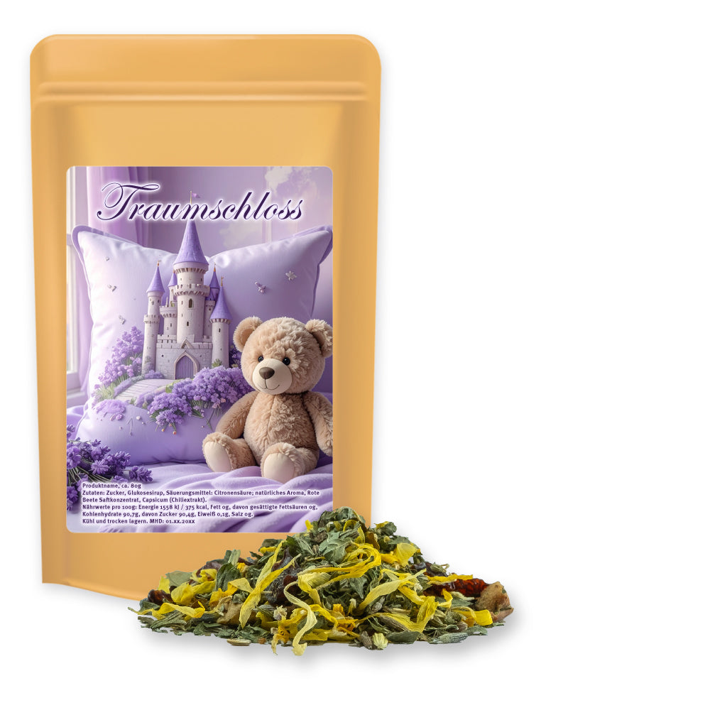 Tee und Kaffee im Standbeutel Midi aus Kraftpapier – Kräutertee Lavendel, ca. 21 g
