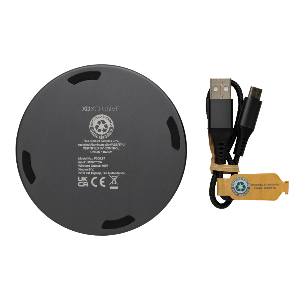 Terra 10W Wireless Charger aus RCS recyceltem Aluminium