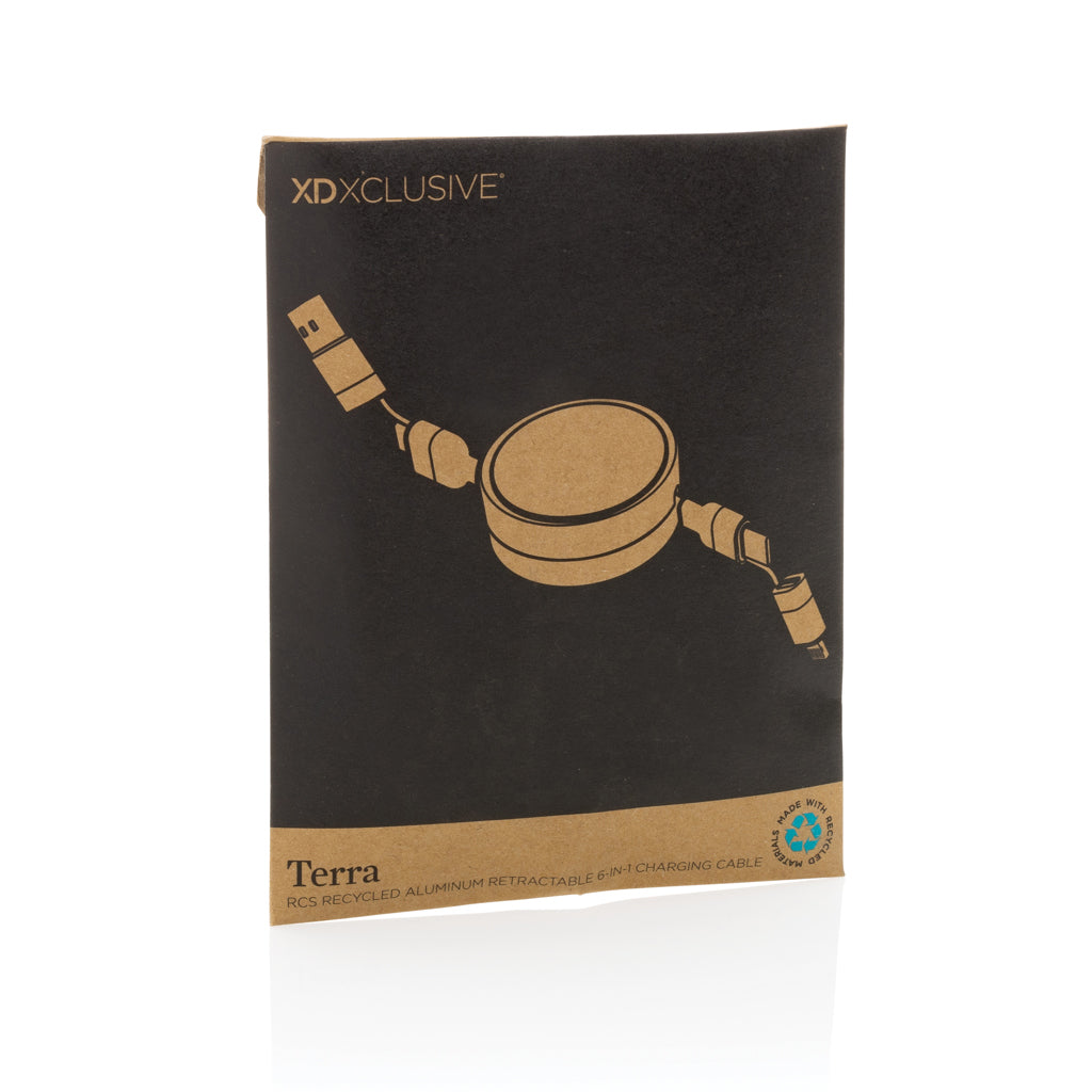 Terra aufrollbares 6-in-1 60W-Kabel aus RCS recyc. Aluminium