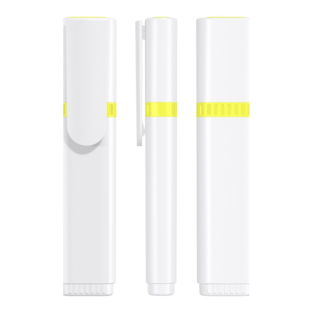 Textmarker mit farbigem Clip und Zierring – Gelb