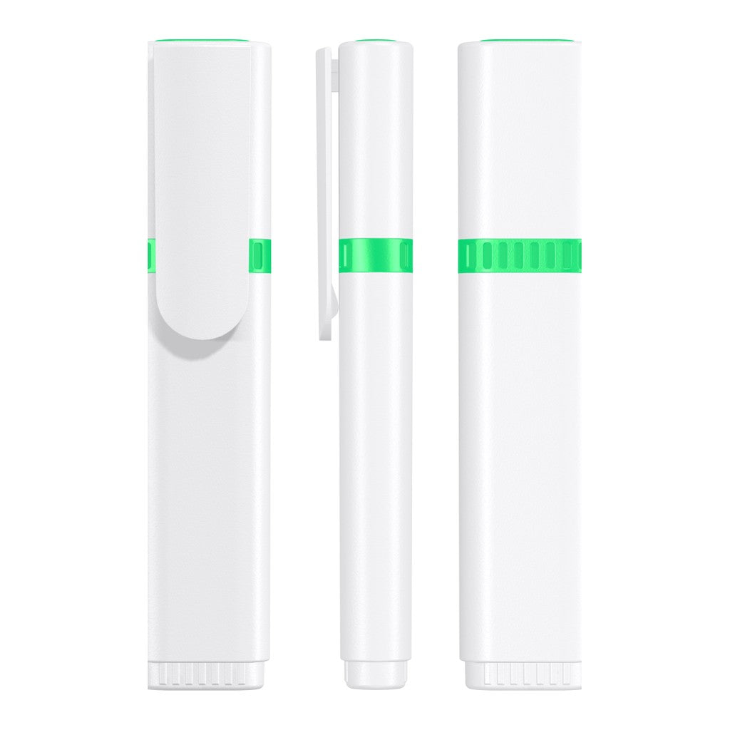 Textmarker mit farbigem Clip und Zierring – Grün