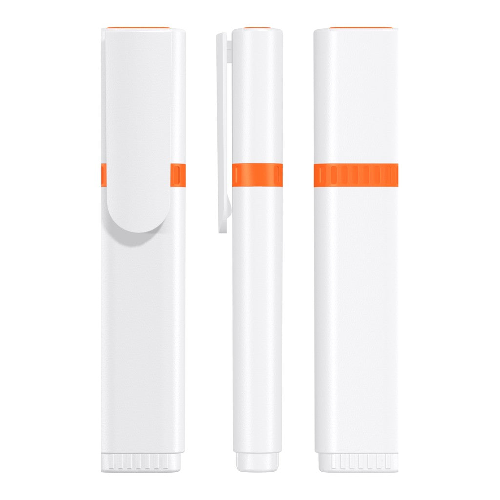 Textmarker mit farbigem Clip und Zierring – Orange