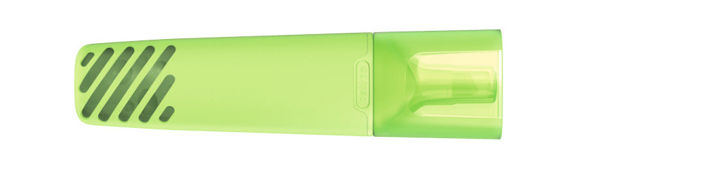 Textmarker mit transparenter Kappe und Griffrillen – Pastell grün
