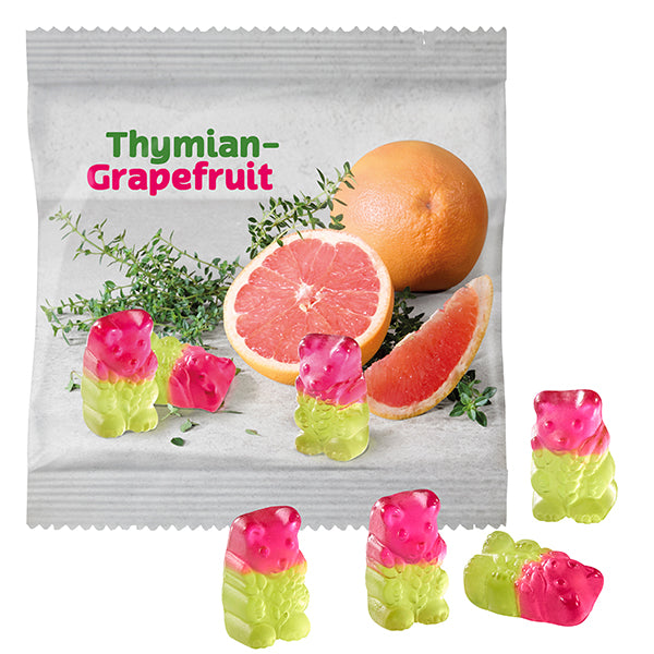 Thymian Grapefruit Bärchen im bedruckten Werbetütchen 100 x 95 mm