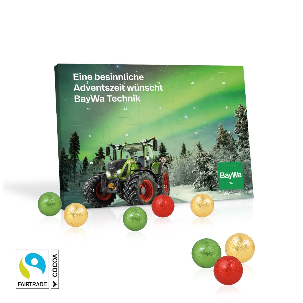 Tisch Adventskalender mit Fairtrade Schokolade