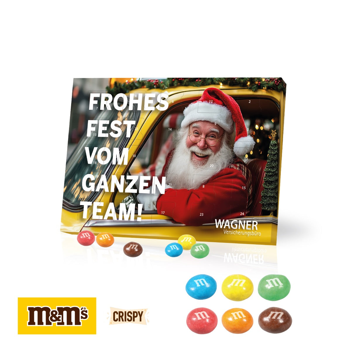 Tisch Adventskalender mit M&M Knusperkugeln