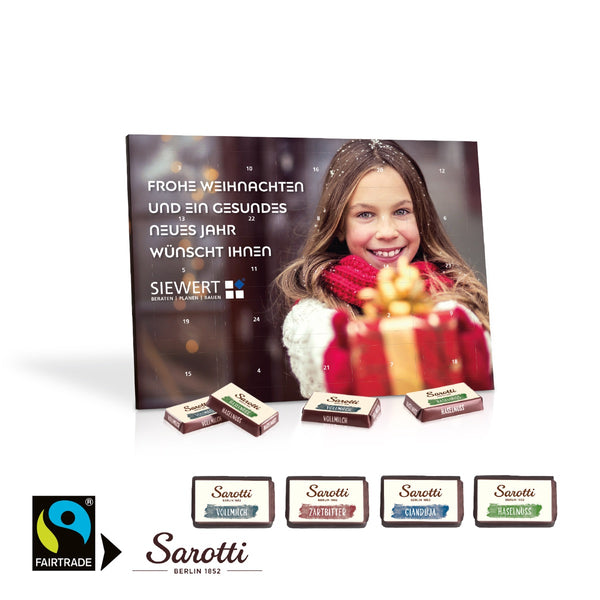 Tisch Adventskalender Sarotti Business Exklusiv mit Logo bedrucken