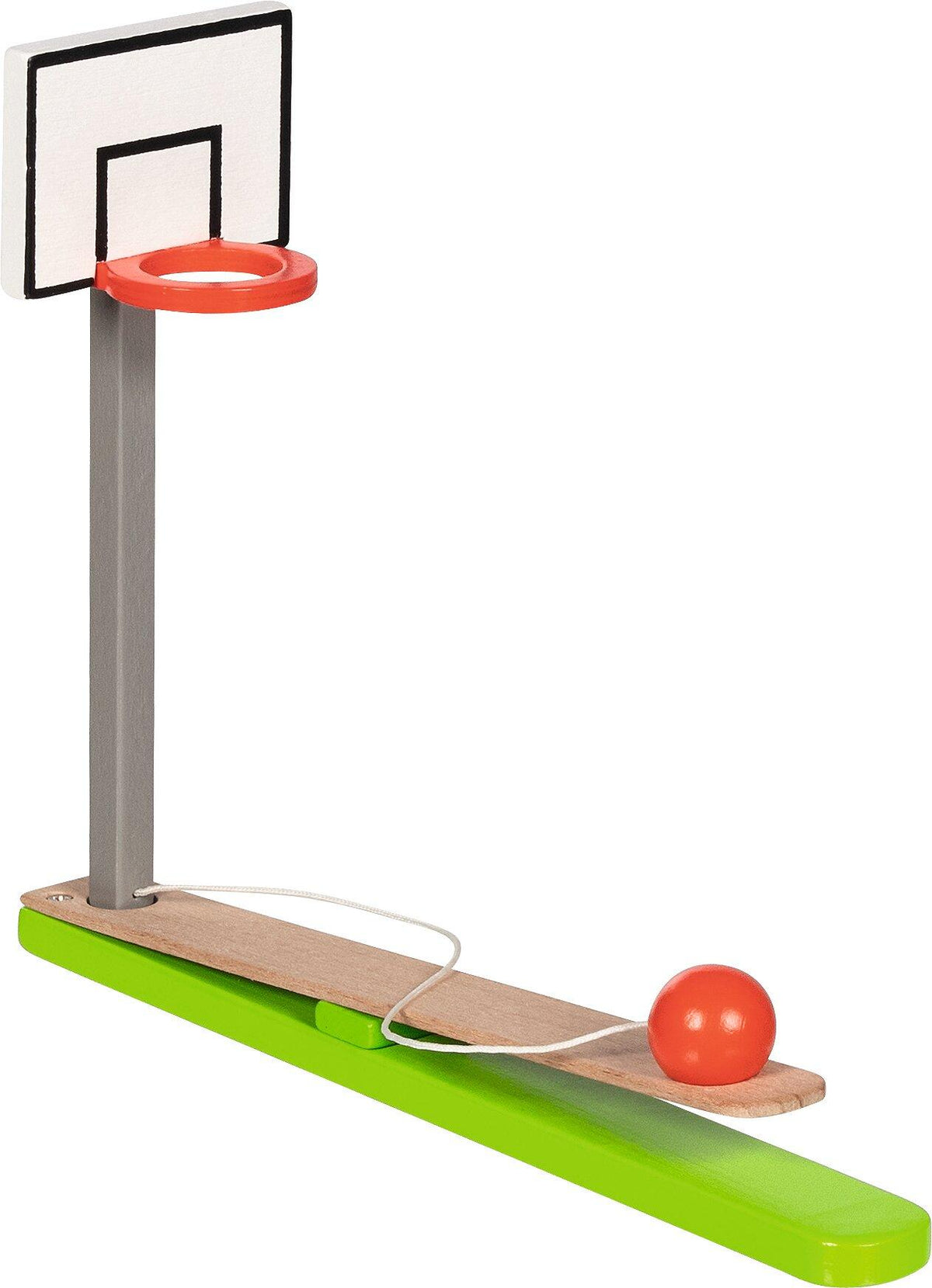 Tischbasketball aus Holz mit Korb, Brett und Kugel