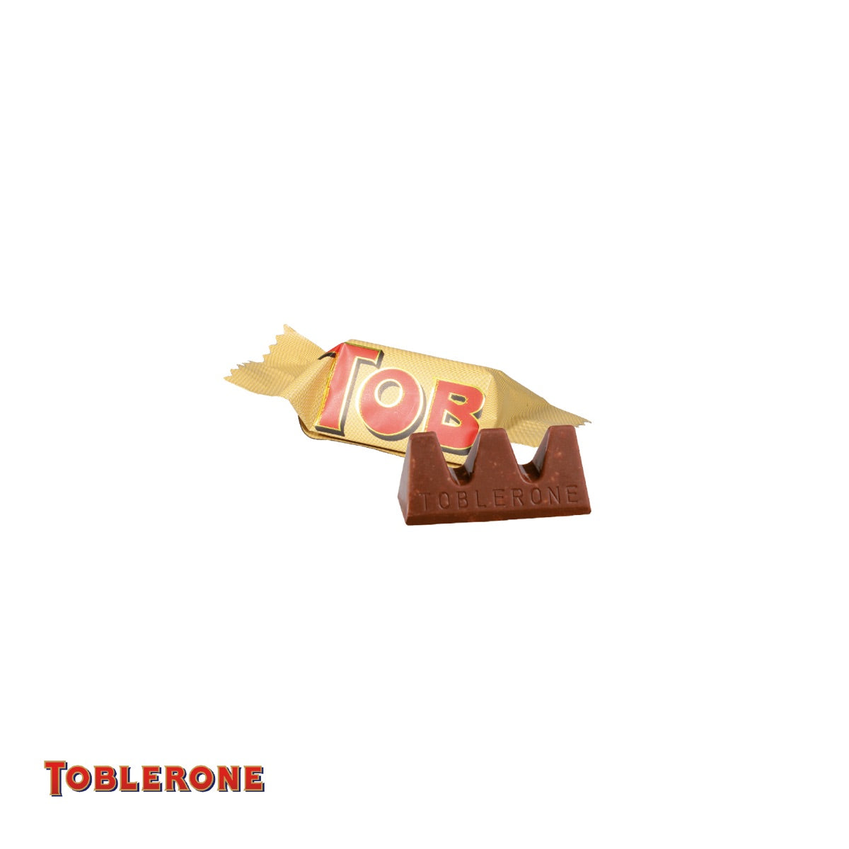 Geöffneter Schuber mit einem Toblerone Mini in Originalverpackung