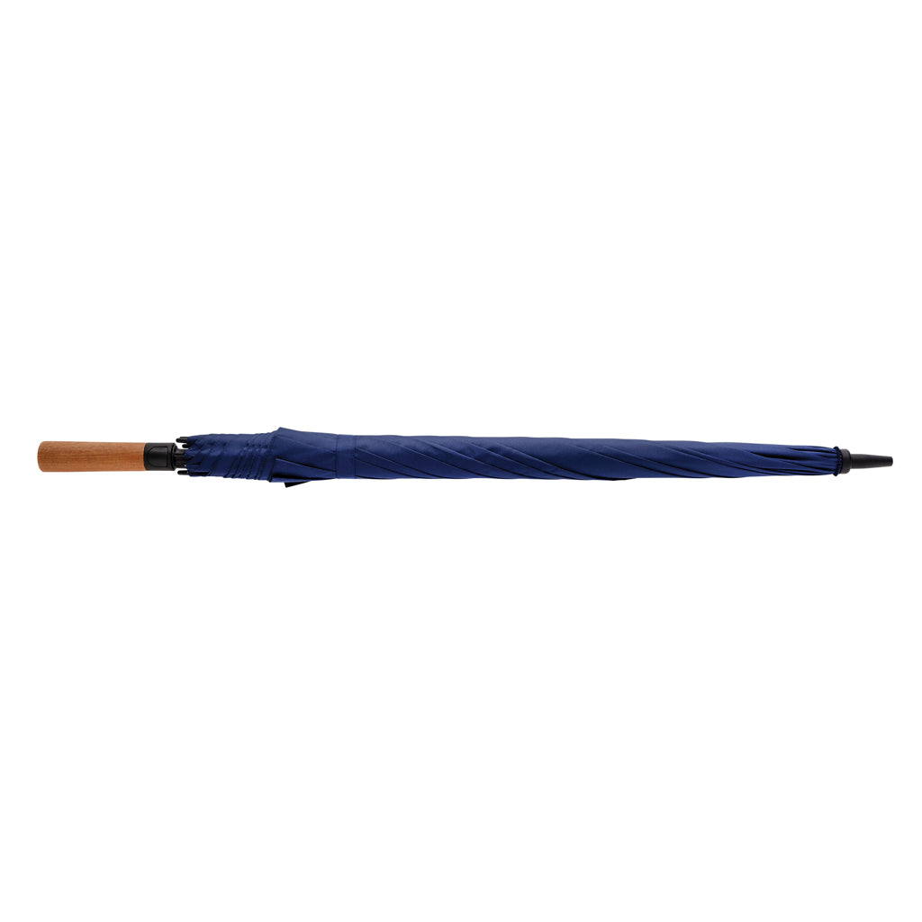 Tony Aware™ RPET 30" Schirm mit auto. Öffnung & Akaziengriff – navy blau