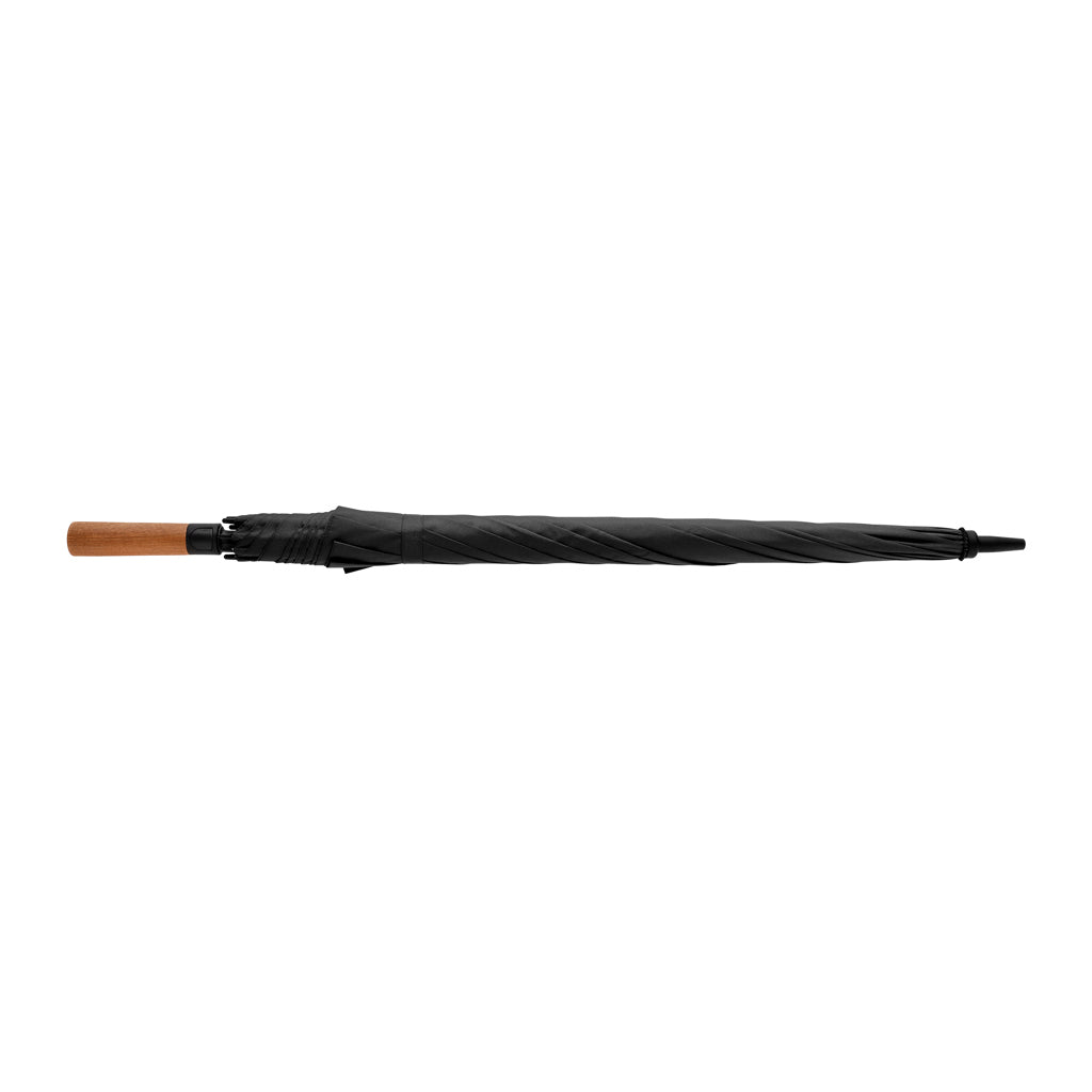Tony Aware™ RPET 30" Schirm mit auto. Öffnung & Akaziengriff – schwarz