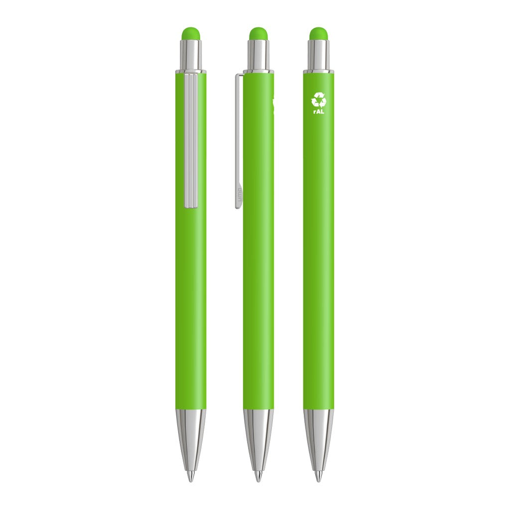 Touchpen aus Metall mit Gummispitze – Hellgrün