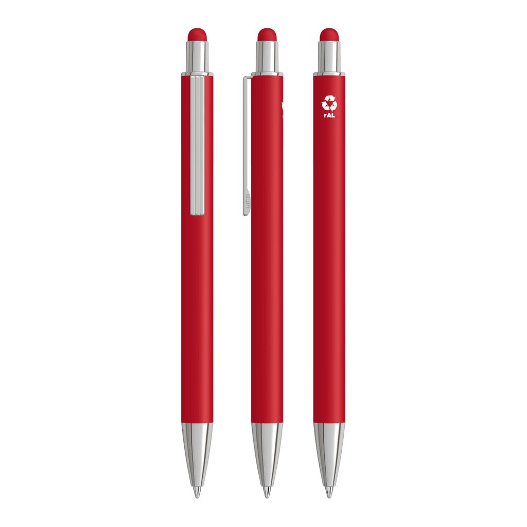 Touchpen aus Metall mit Gummispitze – Rot